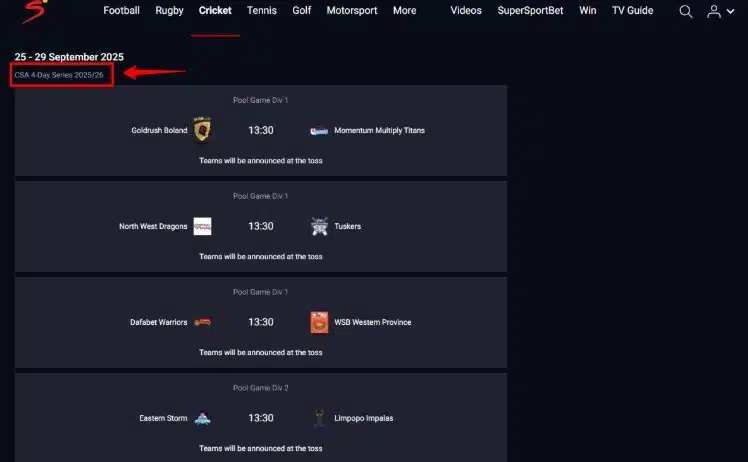 How to Watch CSA Four-Day Series Live