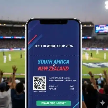 Download E-ticket For South Africa vs New Zealand Match 