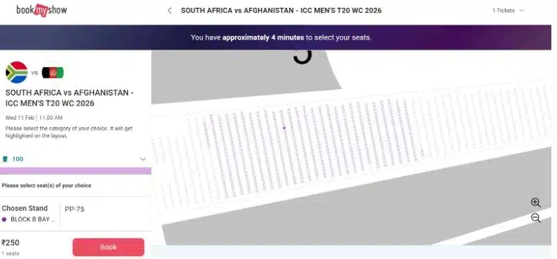 Pick your match & seats
