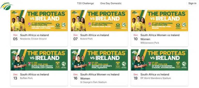 Select Match & Tickets