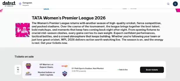 WPL 2026 Tickets WPL 2026 Tickets
