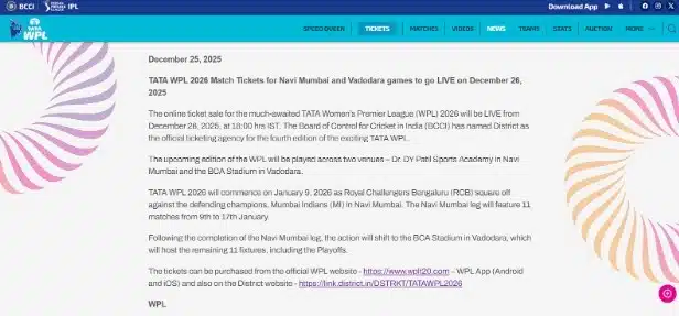 WPL Ticket Booking Platform WPL Ticket Booking Platform