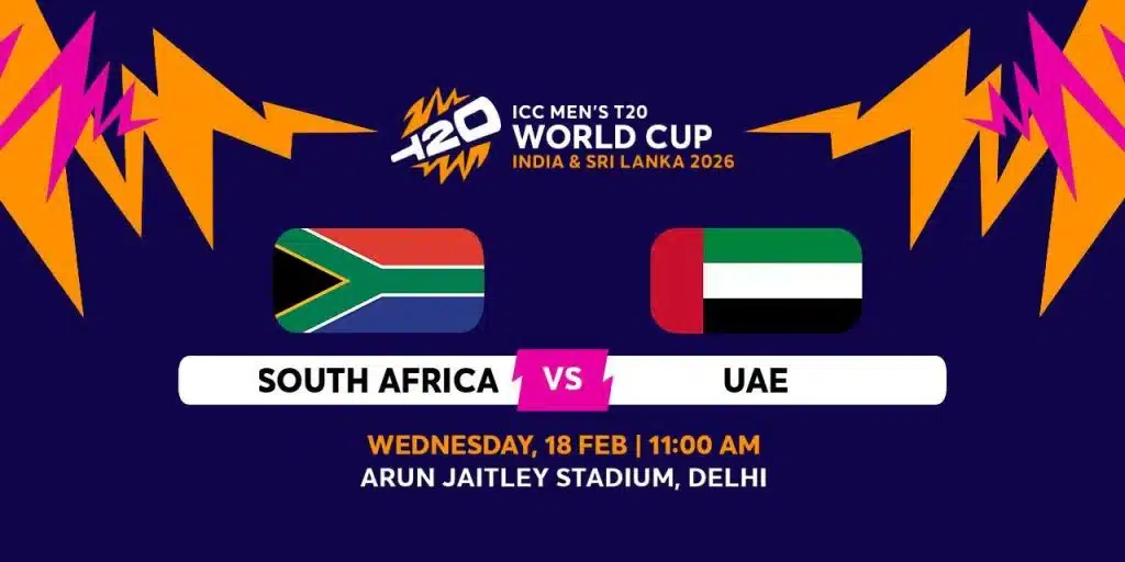 SA vs UAE ICC Men's T20 Cricket World Cup Match SA vs UAE ICC Men's T20 Cricket World Cup Match