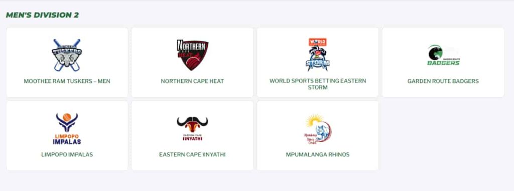 Teams Participating in CSA 3-Day Series Division 2 2026-27